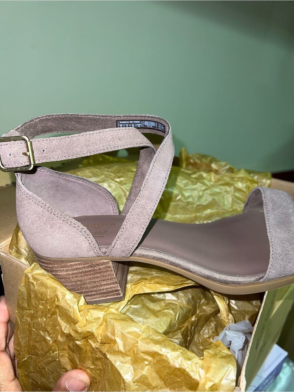 Uggs Women’s Suede Ankle-Strap Sandal in Taupe